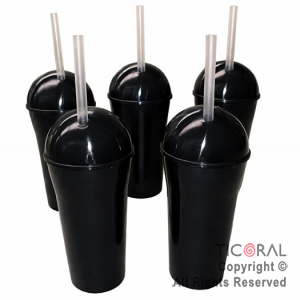 VASO DOMO NEGRO CON SORBETE 400 ML x 5