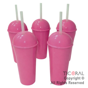 VASO DOMO ROSA CON SORBETE 400 ML x 5