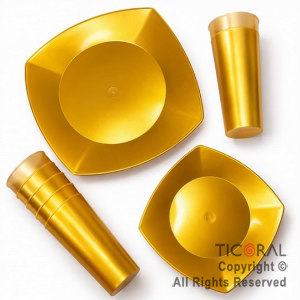 VASO TRAGO LARGO PP KV ORO 280CC (4 pack x 10 unid)