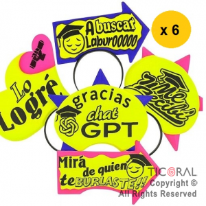 VINCHA EGRESADOS PLASTICA x 6