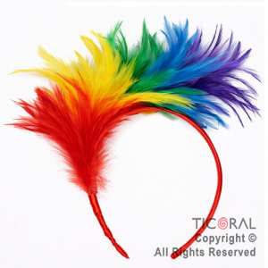 VINCHA PLUMAS MULTICOLOR x 1