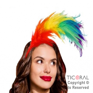 VINCHA PLUMAS MULTICOLOR x 1