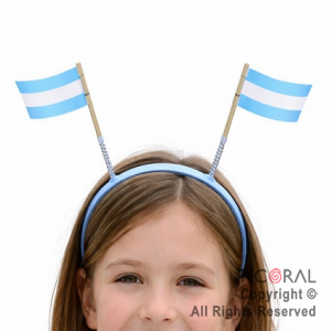 VINCHA ARGENTINA BANDERA x 6 ( 23 CM X 10 CM )