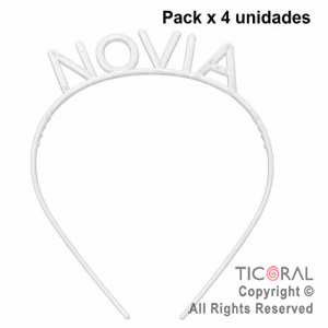 VINCHA NOVIA PACK X 4 UNIDADES