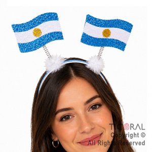 VINCHA BANDERAS ARGENTINA CON POM POM