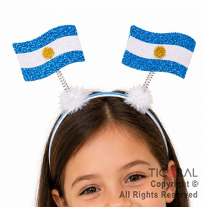 VINCHA BANDERAS ARGENTINA CON POM POM