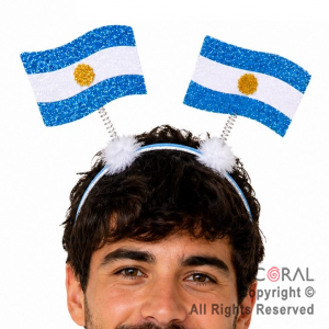 VINCHA BANDERAS ARGENTINA CON POM POM