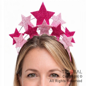 VINCHA ESTRELLAS ROSA Y FUCSIA x 1