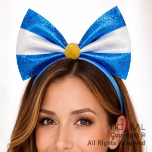 VINCHA MO�O BANDERA CELESTE Y BLANCO x 1