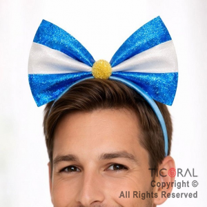 VINCHA MO�O BANDERA CELESTE Y BLANCO x 1