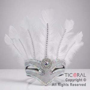 VINCHA TOCADO KATE PREMIUM PLUMAS BLANCO x 1