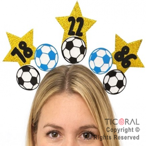 VINCHA FUTBOL TRICAMPEON CON ESTRELLAS DORADAS